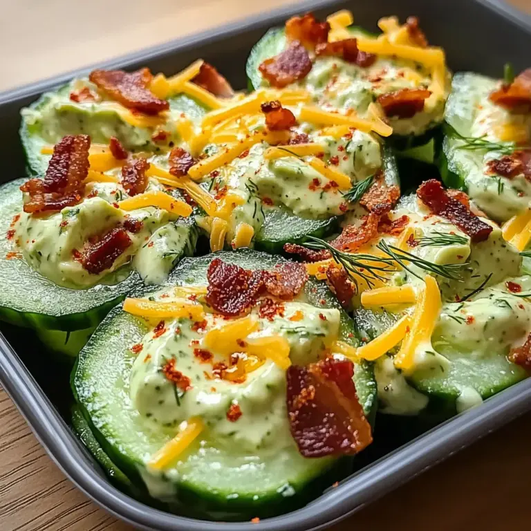 Crispy Cucumber Snack with Creamy Avocado Ranch Bliss
