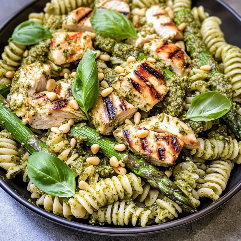 Grilled Chicken and Asparagus Pesto Pasta