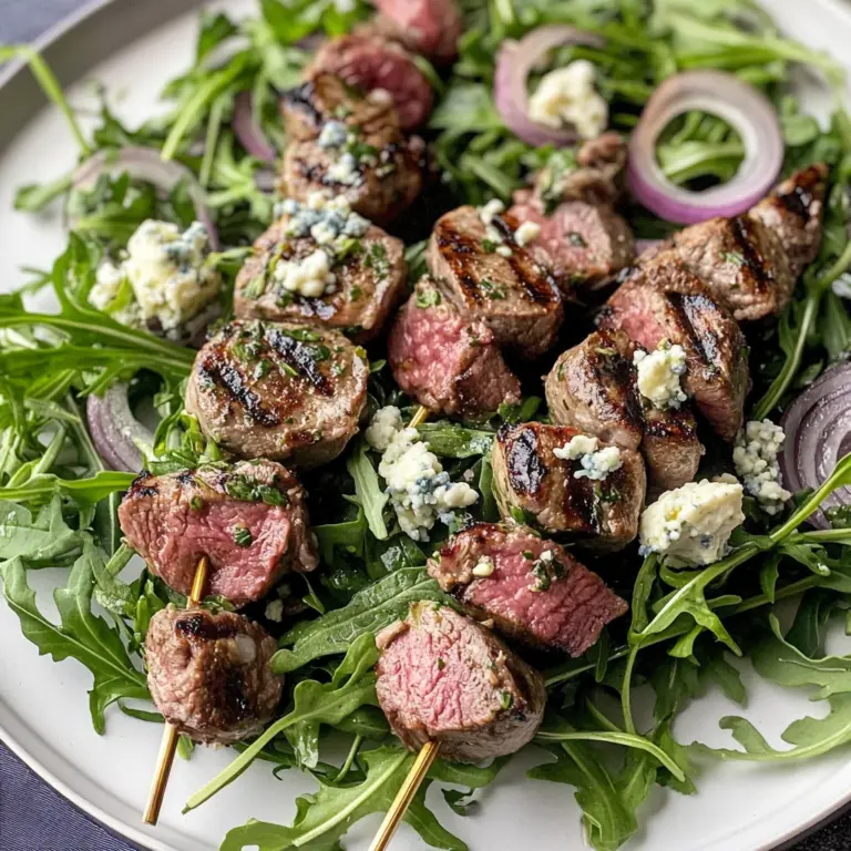 Grilled Lamb Salad with Baby Arugula and Creamy Lemon Vinaigrette