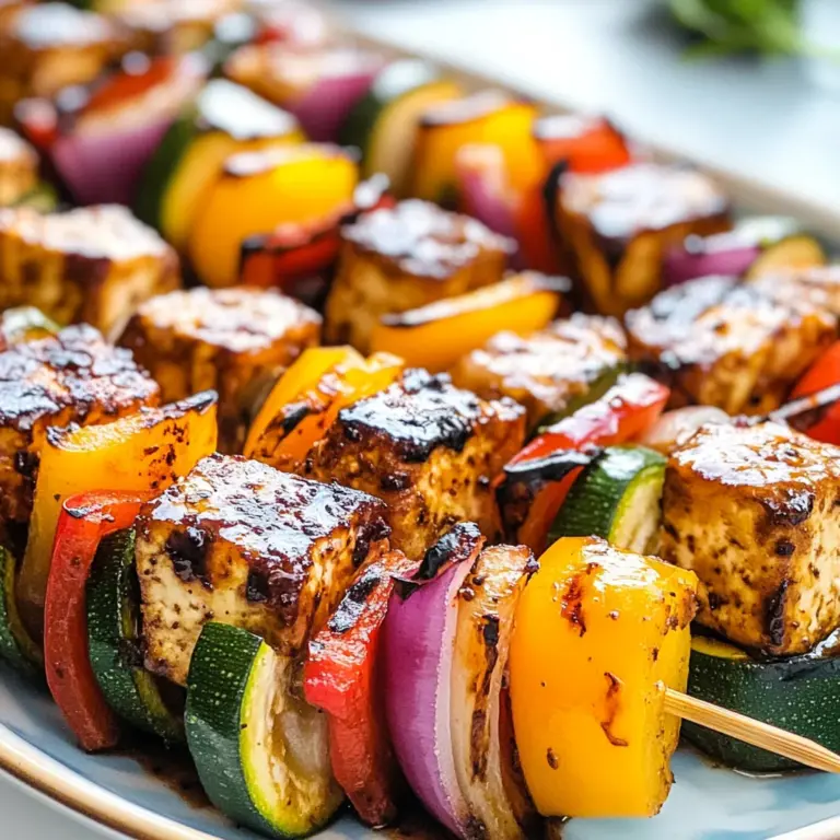 Marinated Tofu Veggie Skewers
