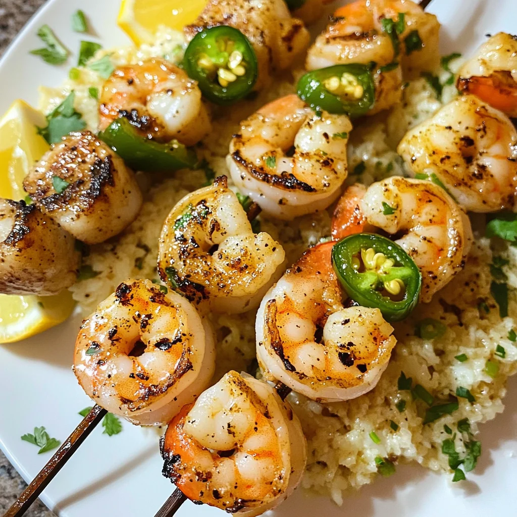 Shrimp and Mahi Mahi Kabobs with Jalapeno Butter