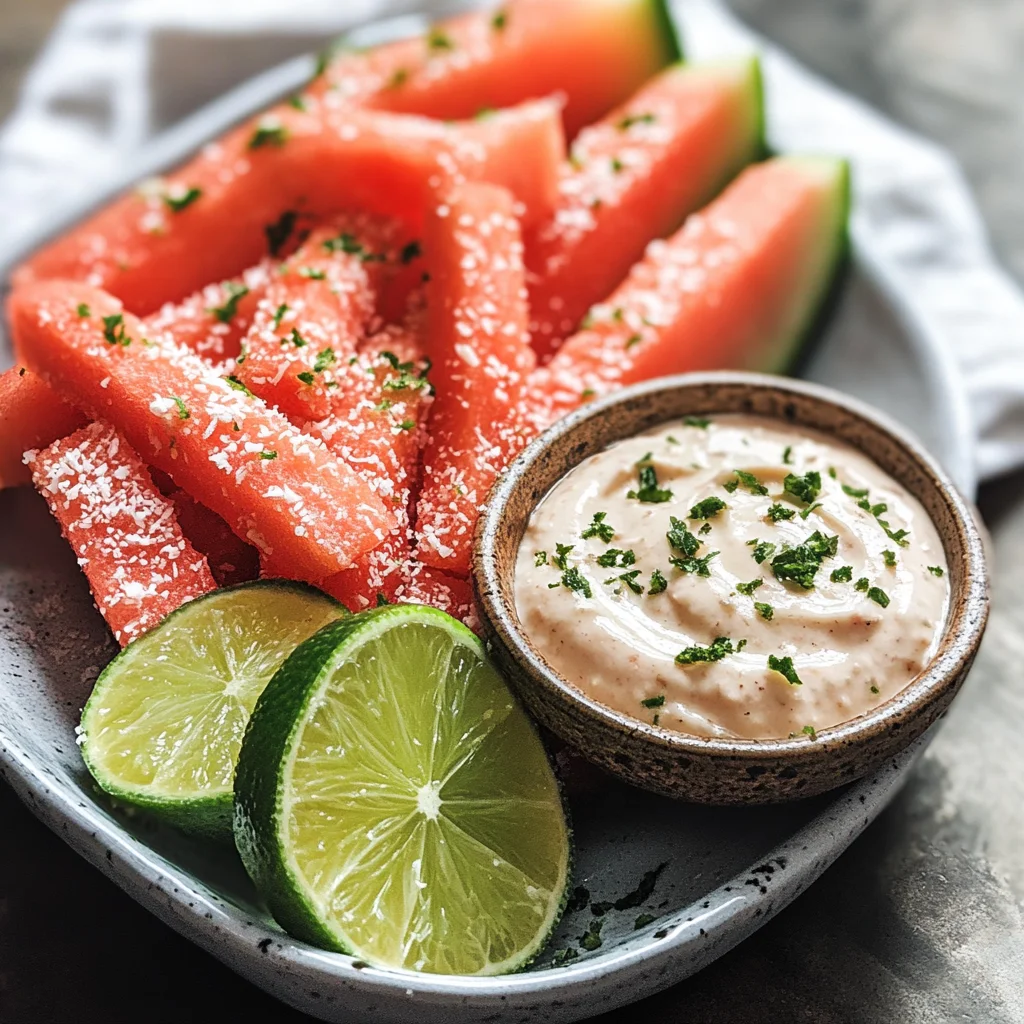 Watermelon Fries with Coconut Lime Dip